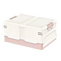 Ящик пластиковый складной белый, дно розовое, 480х360х240 мм в Салавате