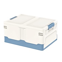 Ящик пластиковый складной белый, дно синее, 480х360х240 мм в Салавате Ящик пластиковый складной белый, дно синее, 480х360х240 мм в Салавате