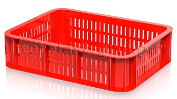 Ящик (лоток) кондитерский перфорированные стенки сплошное дно красный в Салавате