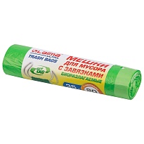 Мешки для мусора 35 л, биоразлагаемые с завязками, зеленые, в рулоне 20 шт., ПНД, 14 мкм, 600х500 мм, LAIMA ULTRA, 607688 в Салавате Мешки для мусора 35 л, биоразлагаемые с завязками, зеленые, в рулоне 20 шт., ПНД, 14 мкм, 600х500 мм, LAIMA ULTRA, 607688 в Салавате