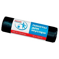 Мешки для мусора 160 л, черные, в рулоне 20 шт., ПВД, 30 мкм, 1200х870 мм, PACLAN Professional, 604082 в Салавате Мешки для мусора 160 л, черные, в рулоне 20 шт., ПВД, 30 мкм, 1200х870 мм, PACLAN Professional, 604082 в Салавате