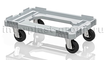 Тележка пластиковая с отверстием без тормозов усиленная серая в Салавате Тележка пластиковая с отверстием без тормозов усиленная серая в Салавате