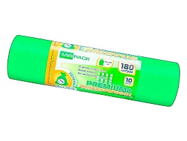 Мешки для мусора 180 л, ароматизированные, зеленые, в рулоне 10 шт., ПВД, 35 мкм, 1100х930 мм, PREMIUM+, 180105301 в Салавате