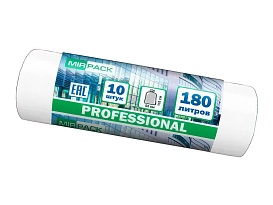 Мешки для мусора 180 л, прозрачные, в рулоне 10 шт., ПВД, 30 мкм, 1100х930 мм, PROFESSIONAL, 180104408 в Салавате