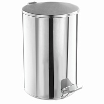 Ведро для мусора с педалью, усиленное, Титан, 20 л, кольцо под мешок, нержавеющая сталь, хром в Салавате