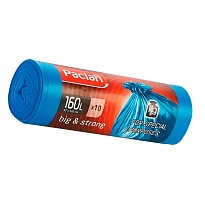 Мешки для мусора 160 л, синие, в рулоне 10 шт., ПВД, 21 мкм, 1200х870 мм, PACLAN Big&Strong, 604075 в Салавате