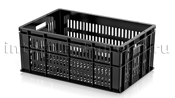 Ящик для молока, мяса, овощей и фруктов большая перфорация дно перфорированное черный в Салавате