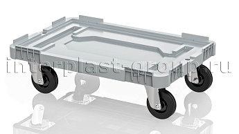 Тележка пластиковая сплошная без тормозов серая в Салавате Тележка пластиковая сплошная без тормозов серая в Салавате