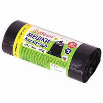 Мешки для мусора 30 л, черные, в рулоне 30 шт., ПНД, 7 мкм, 550х480 мм, Любаша, 608089 в Салавате