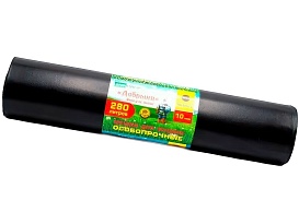 Мешки для мусора 280 л, ароматизированные, черные, в рулоне 10 шт., ПВД 110 мкм, 1400х930 мм, Добрыня, Dob28010black в Салавате