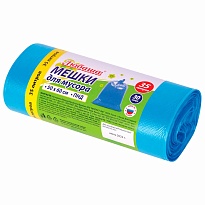 Мешки для мусора 35 л, синие, в рулоне 30 шт., ПНД, 10 мкм, 600х500 мм, Любаша, 608091 в Салавате