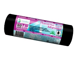 Мешки для мусора 60 л, черные, в рулоне 20 шт., ПНД, 7 мкм, 700х600 мм, MIRPACK Classik, 602050 в Салавате