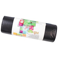 Мешки для мусора 220 л, черные, в рулоне 10 шт., ПВД, 29 мкм, 1100х830 мм, Концепция Быта ЭкоДом, 604924 в Салавате