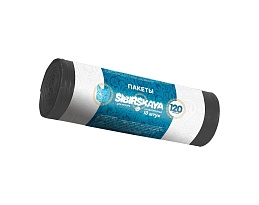 Мешки для мусора 120 л, черные, в рулоне 10 шт., ПНД, 14 мкм, 1100х700 мм, SIBIRSKAYA, 101-008 S в Салавате