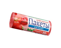 Мешки для мусора 30 л, ароматизированные, Клубника, красные, в рулоне 20 шт., ПНД, 9 мкм, 560х530 мм, GRIFON Aroma, 101-020 K в Салавате