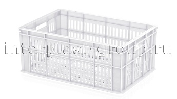 Ящик для молока, мяса, овощей и фруктов большая перфорация дно перфорированное белый в Салавате
